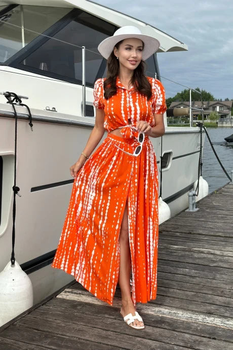 Платье *Распродажа Temper 146 апельсиновый #1