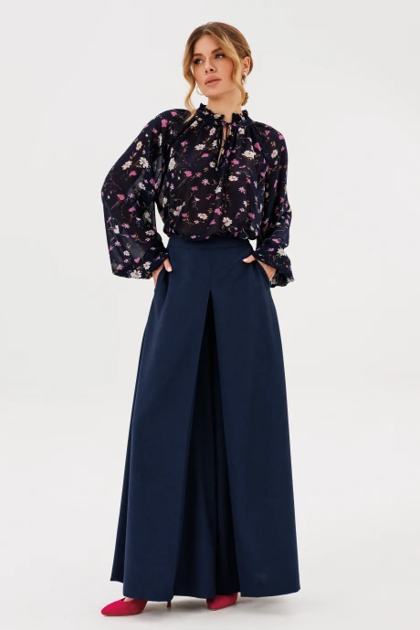 Брючный костюм AmberaStyle 2137 синий двойка #1