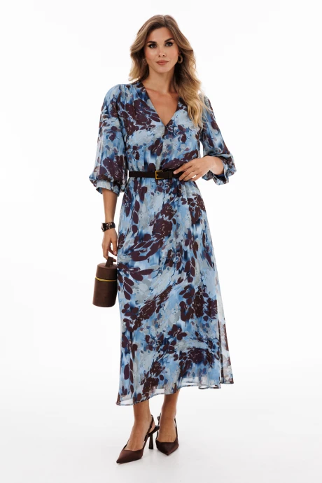 Платье EOLA 2904 голубой_коричневый #1