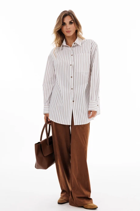 Рубашка EOLA 2919 молочный_в_полоску #1