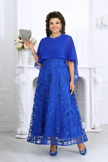 Костюм с платьем Нинель Шик 7496 василек #1