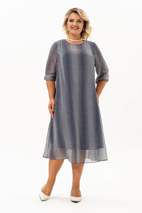 Платье ALGRANDA (Novella Sharm) 4080-А темно-синий,молочный #1