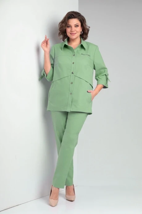 Брючный костюм *Распродажа Тэнси 373 зеленый двойка #1