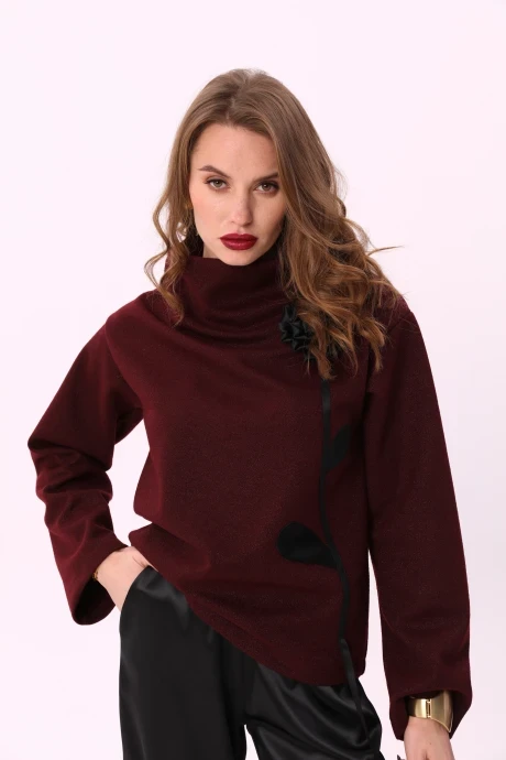 Джемпер (кофта) *Распродажа NikVa 923-1 черный/бордо #1