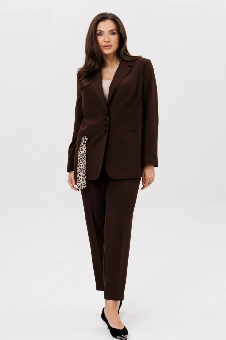 Брючный костюм Vilena Fashion 1009 двойка шоколад #1