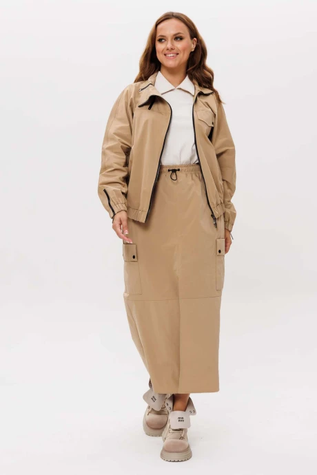 Юбочный костюм MisLana 1266 бежевый двойка #1