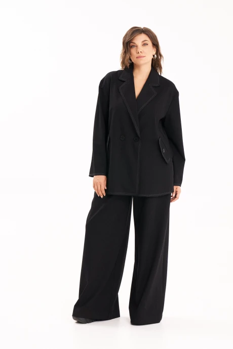 Брючный костюм KaVari plus size 8049 черный двойка #1