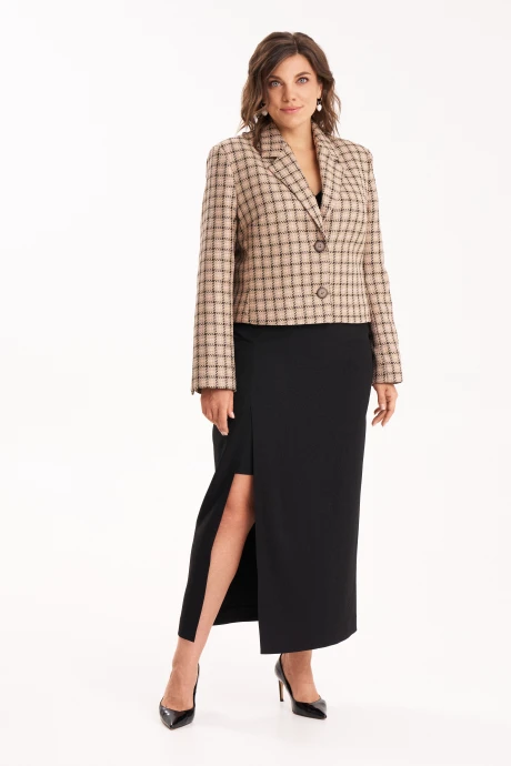 Юбочный костюм KaVari plus size 8050.1 беж двойка #1