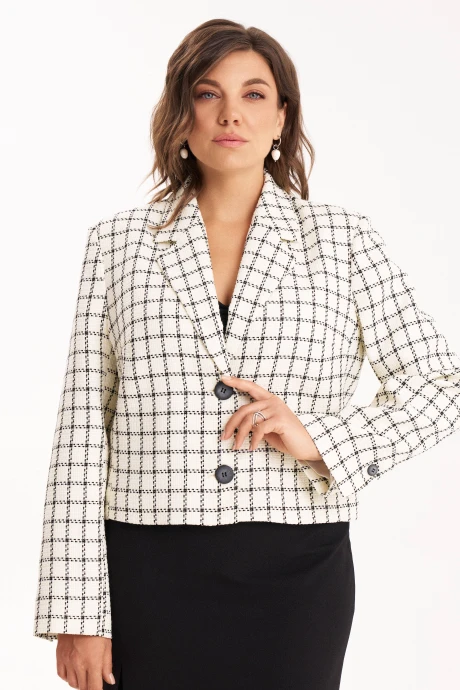 Жакет (пиджак) KaVari plus size 6009 молочный #1