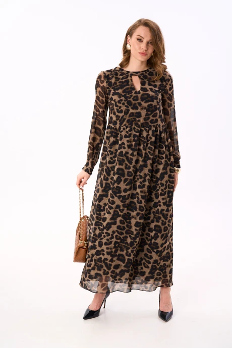 Платье NikVa 801-6 шоколадный леопард #1