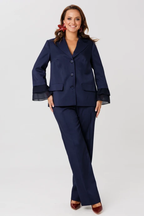 Брючный костюм Мублиз 226 синий двойка #1