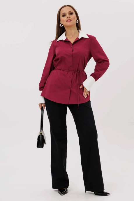 Рубашка MisLana 1240 бордо #1