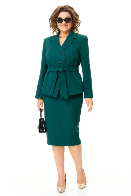 Юбочный костюм Карина Делюкс 1373 изумрудный двойка #1