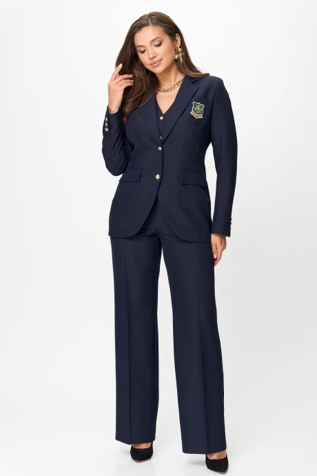 Брючный костюм ANDINA CITY 9082-25 синий тройка #1