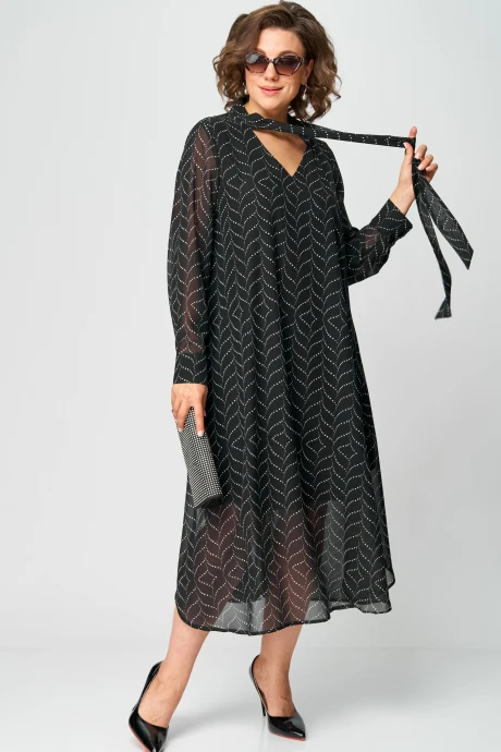 Платье EVA GRANT 7293 черная абстракция #1