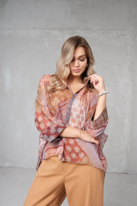 Блузка Erika 7100-2 коричневый #1