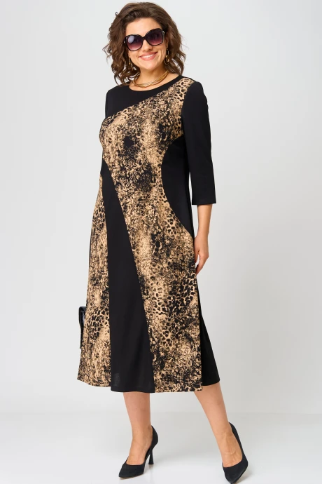 Платье EVA GRANT 7220 К черный+капучино #1