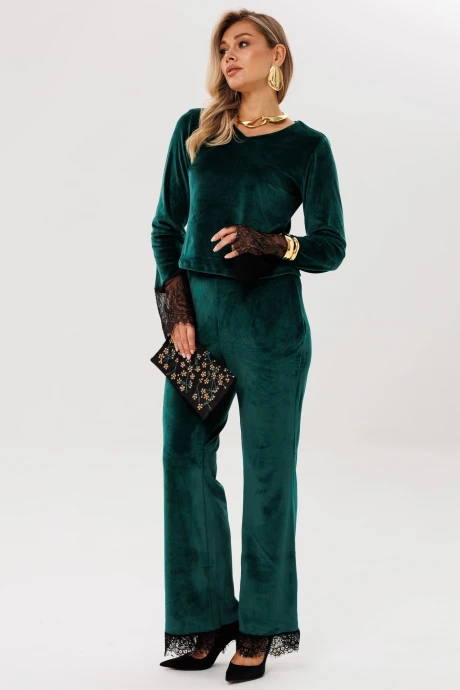 Брючный костюм Anelli 1703 изумрудный шик #1