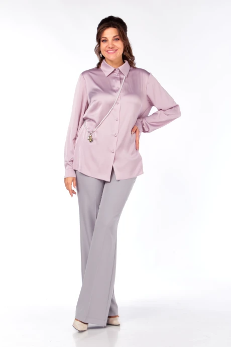 Блузка Ольга Стиль 962 пудровый сирень #1