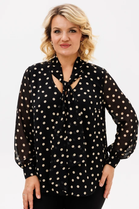 Блузка BRELA 2373.2 черный- беж горох #1