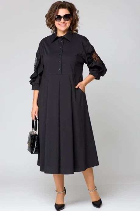 Платье *Распродажа EVA GRANT 7325 черный +кружево #1