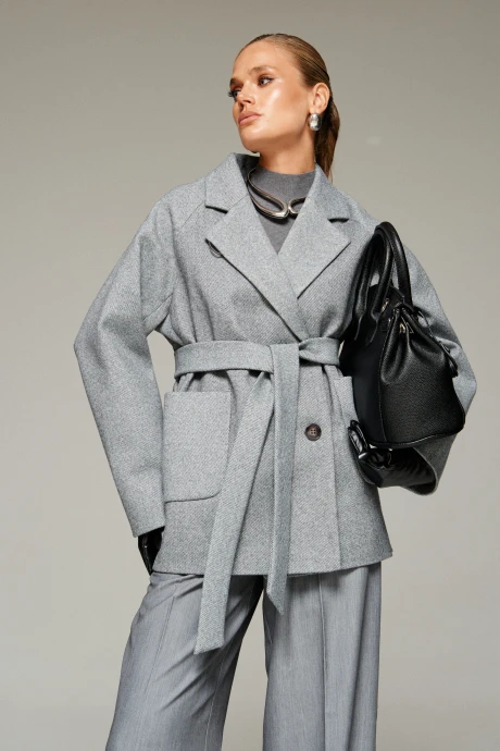 Пальто Beautiful&Free 7018 серый меланж #1