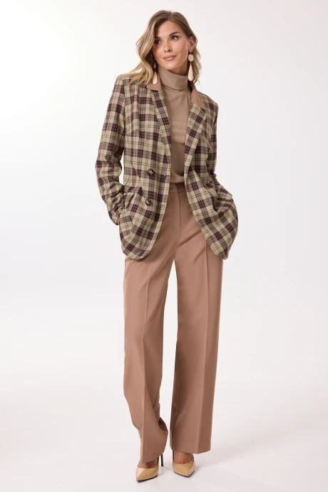 Брючный костюм Твой Имидж 2240 двойка кофейный #1