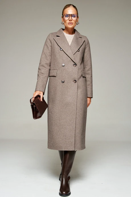 Пальто Beautiful&Free 7013 кофейный меланж #1
