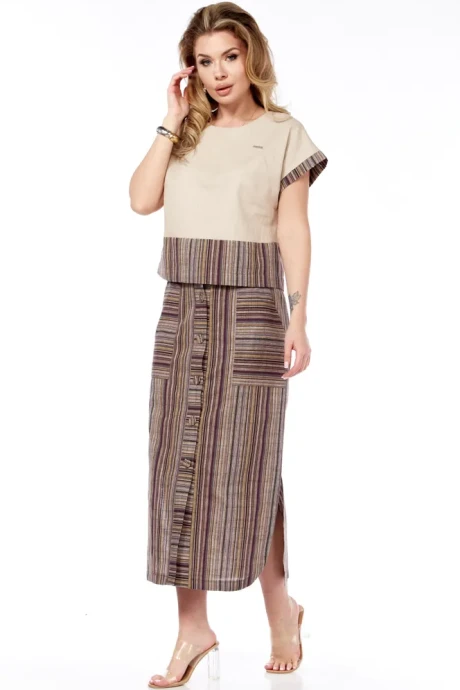 Юбочный костюм *Распродажа Галеан-стиль 693.1 коричневый #1