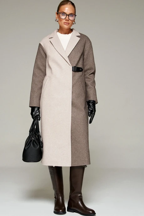 Пальто Beautiful&Free 7014 коричнево-песоный #1