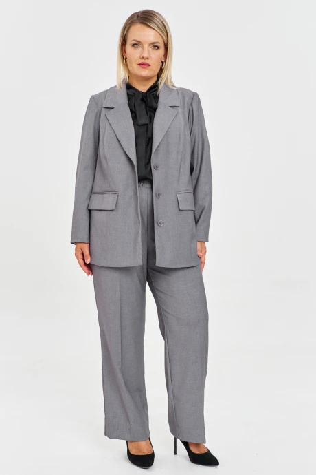 Брючный костюм OVERYOU 221 серый двойка #1