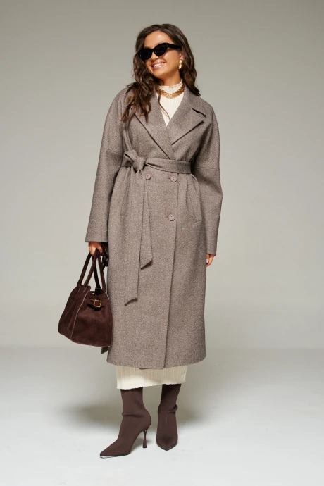 Пальто Beautiful&Free 7021 кофейный #1