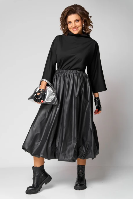 Юбочный костюм Anastasia 1283 Черный двойка #1