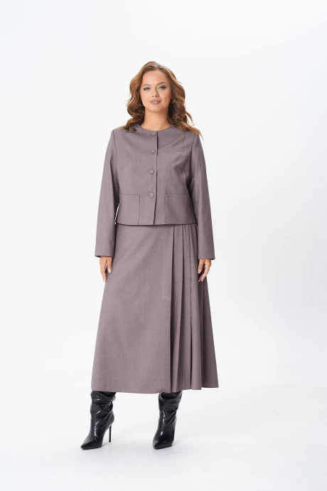 Юбочный костюм TVIN 7871 кофе с молоком двойка #1