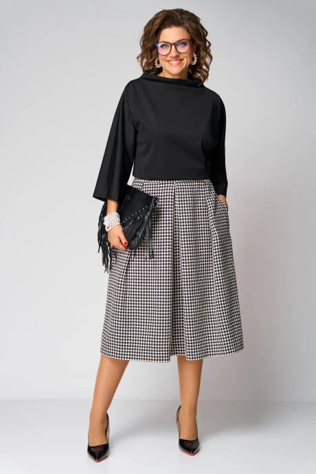 Юбочный костюм Anastasia 1285 черный/гусиная лапка двойка #1