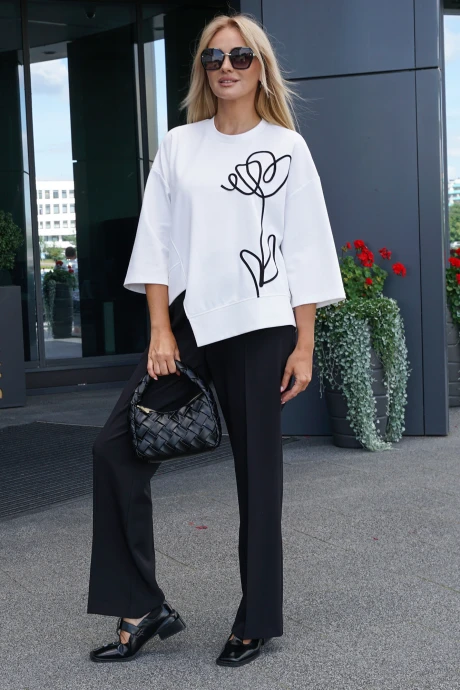 Брючный костюм ALANI COLLECTION 2427 молоко +черный двойка #1