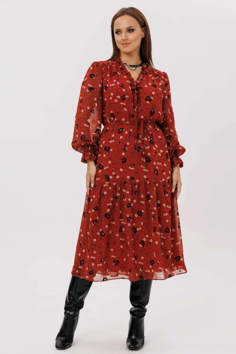 Платье MisLana 1232 кирпичный #1
