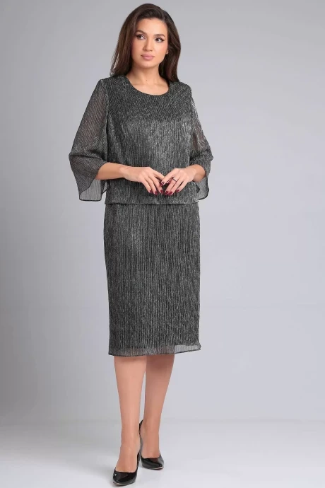 Вечернее платье *Распродажа LeNata 16365 темное серебро #1