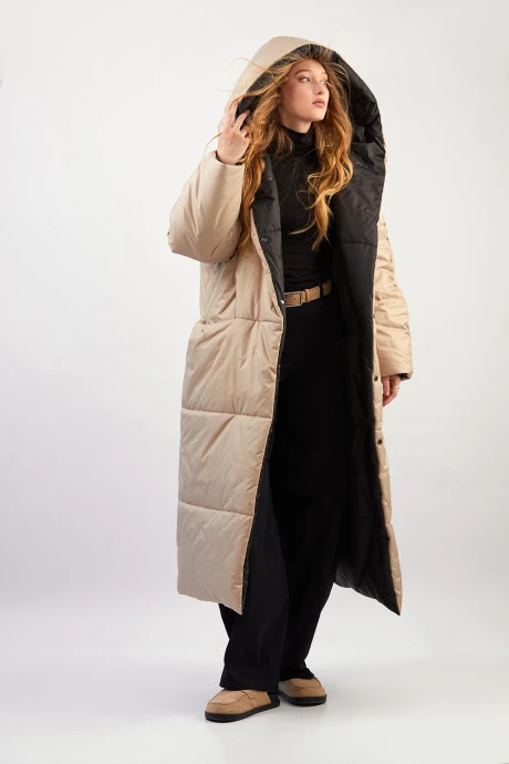 Пальто RIVOLI 1065.1 чёрный, бежевый #1