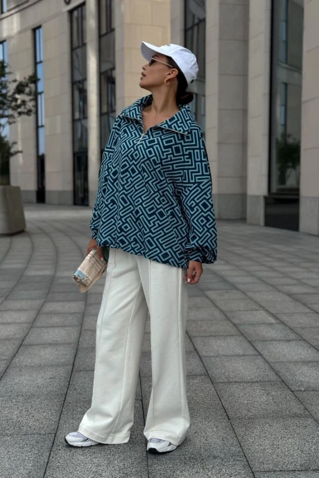 Джемпер (кофта) DilanaVIP 2121 сине-голубой_принт #1