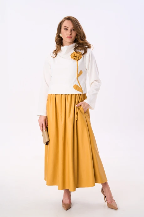 Платье NikVa н924-8 молоко_и_горчица #1