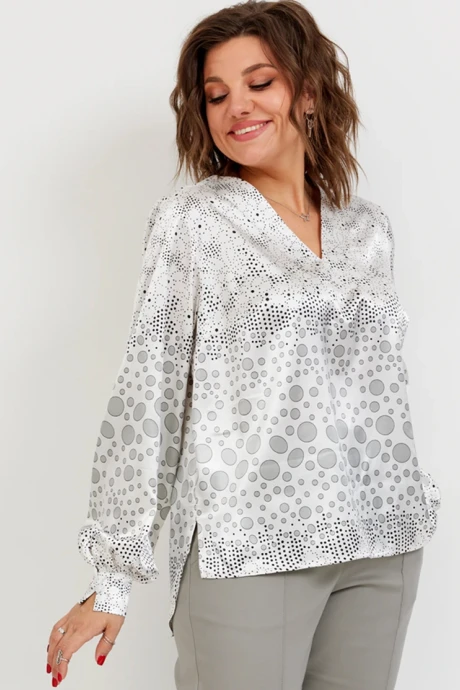 Блузка BegiModa 4142 Круги на белом #1