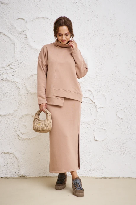 Юбочный костюм Anastasia 1050.3 бежевый двойка #1