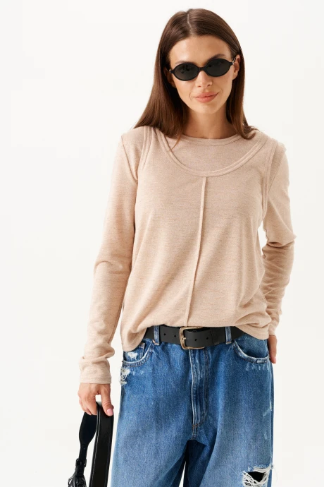 Джемпер (кофта) ELLETTO LIFE 5314 бежевый двойка #1