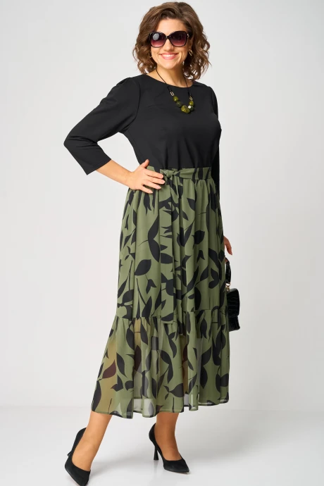 Платье EVA GRANT 7216С принт_олива #1