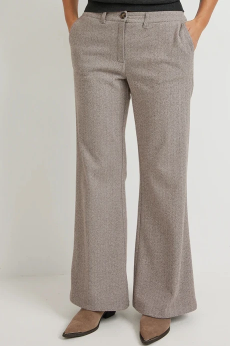 Брюки Mirolia 1265 коричневая ёлочка #1