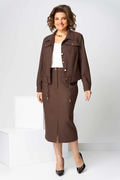 Юбочный костюм Асолия 1507/1 коричневый #1