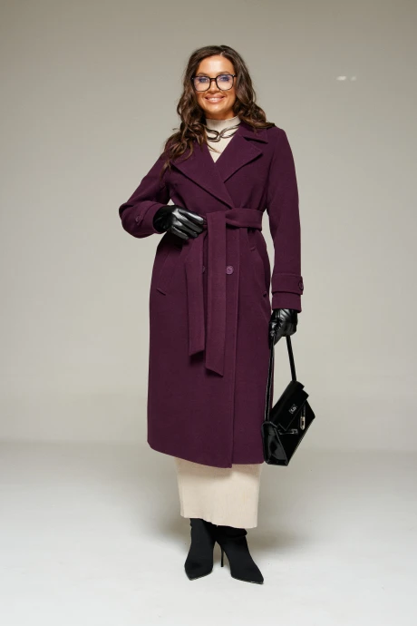 Пальто Beautiful&Free 7028 сливовый #1