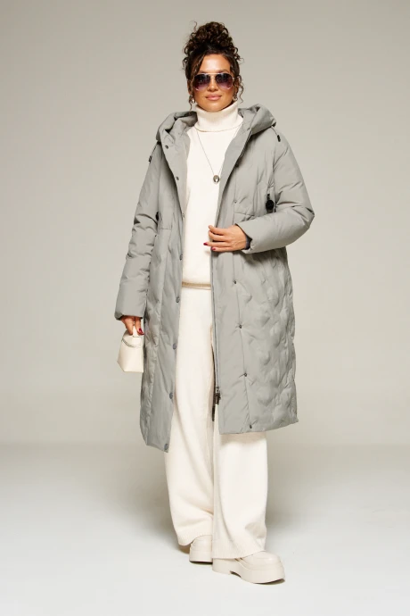 Пальто Beautiful&Free 8015 серо-зелёны #1