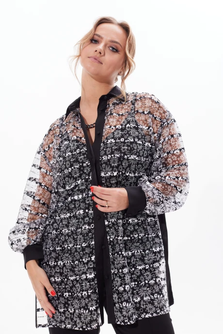 Блузка Condra 16226 черно-белый #1